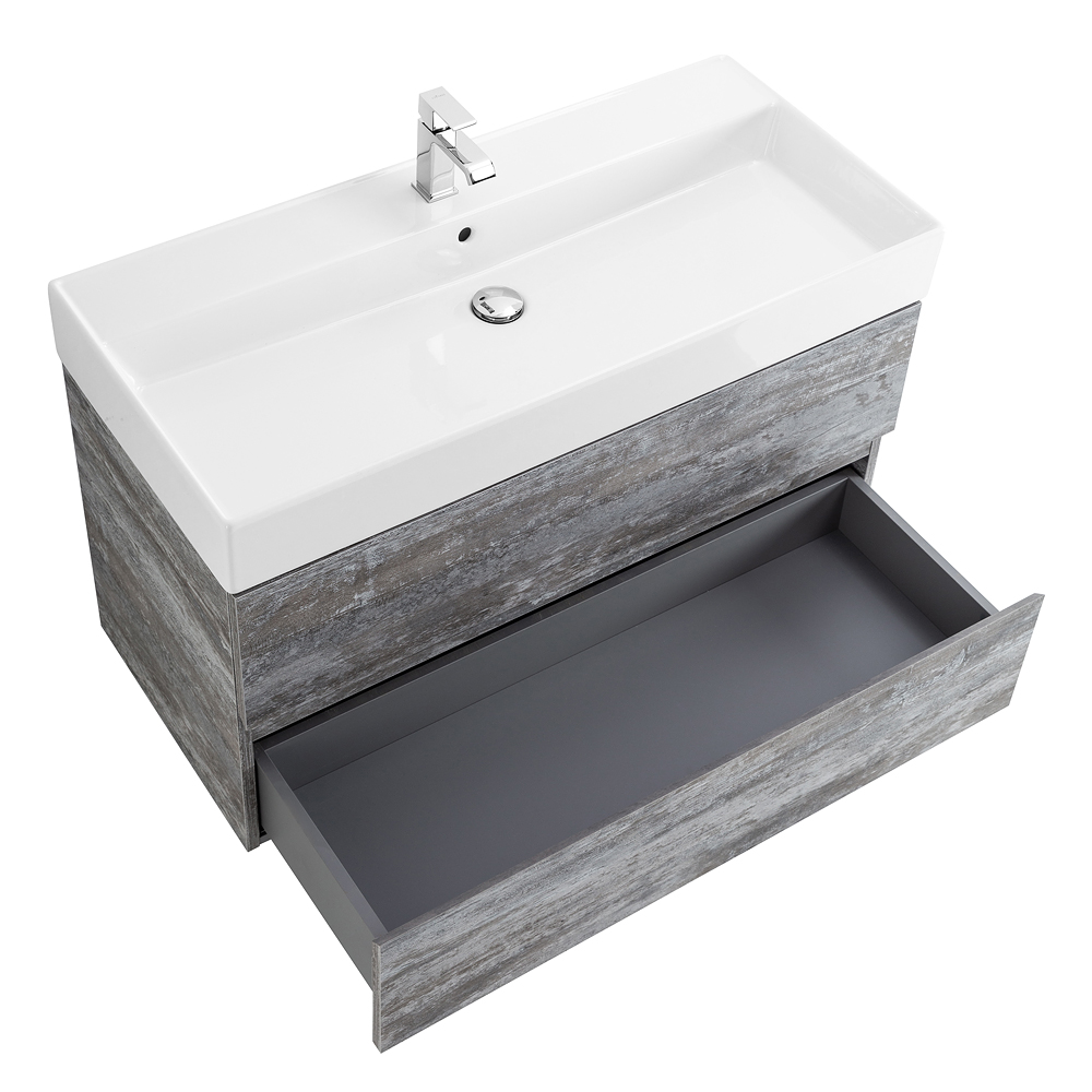 Приобрести cezares тумба подвесная с раковиной molveno 46 100 см legno grigio, серая molveno 46-100-2c-so-lg