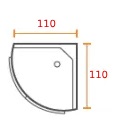 Душевое ограждение 110х110 см, полукруглое