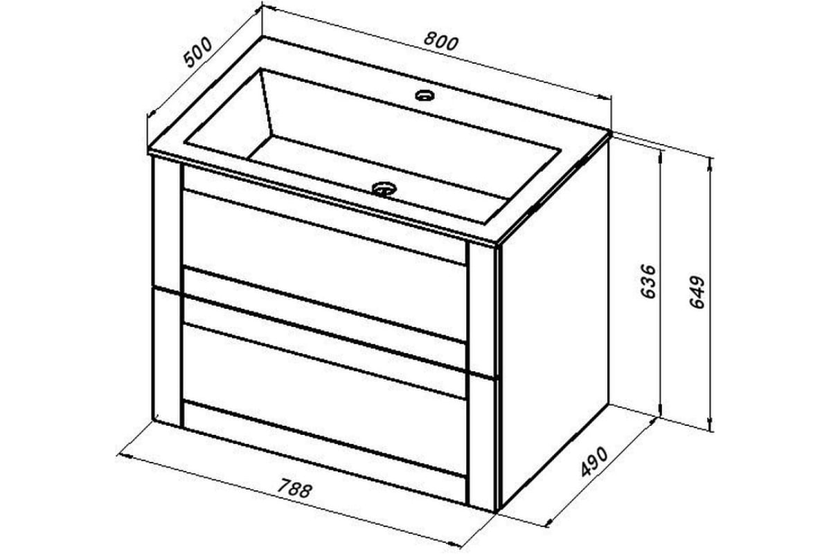 Приобрести aquanet тумба с раковиной терра 80 см, маренго