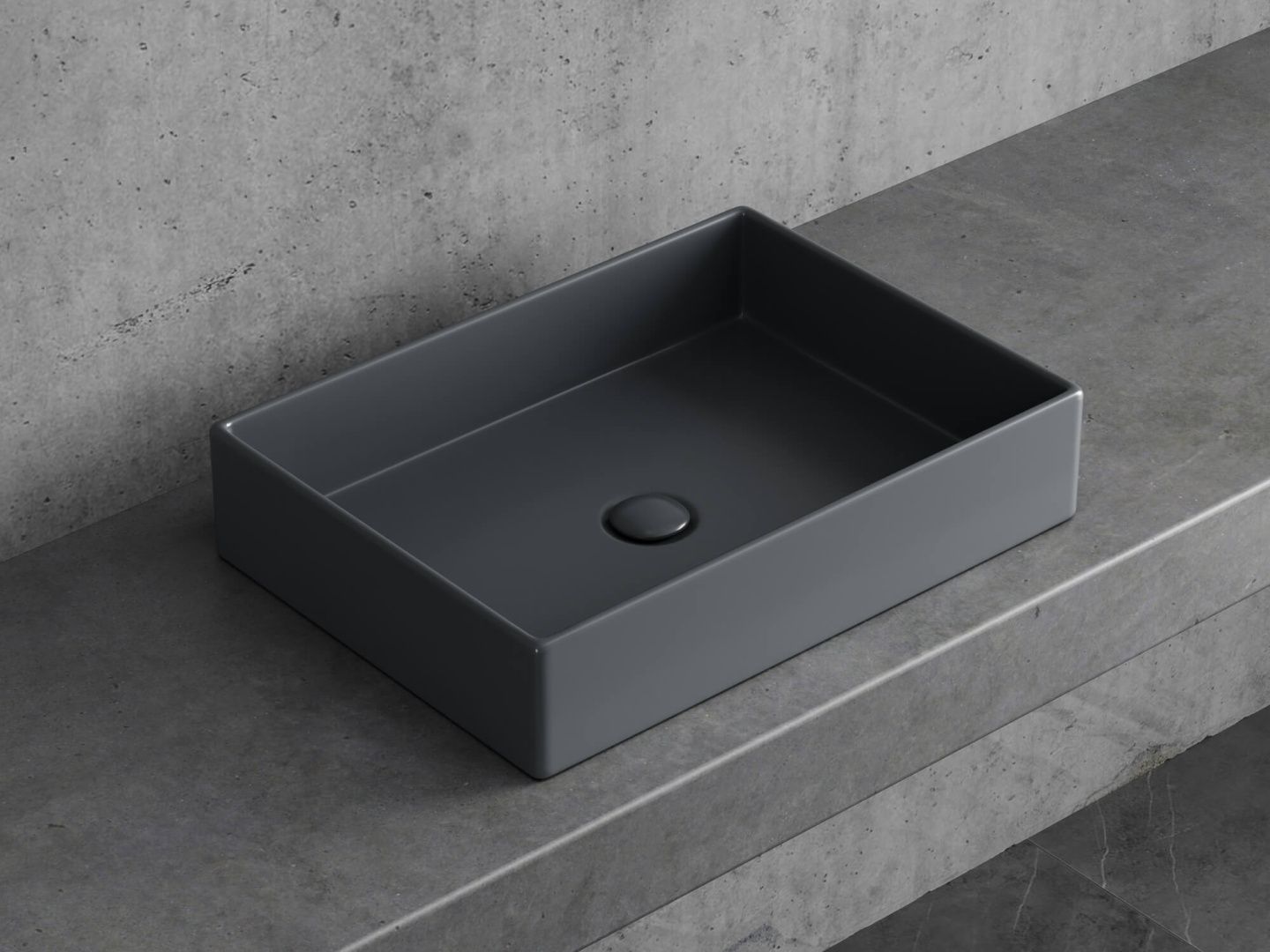 Приобрести hayzburg накладная раковина чаша 51х37 см, графит матовая hb-0034-50mdh