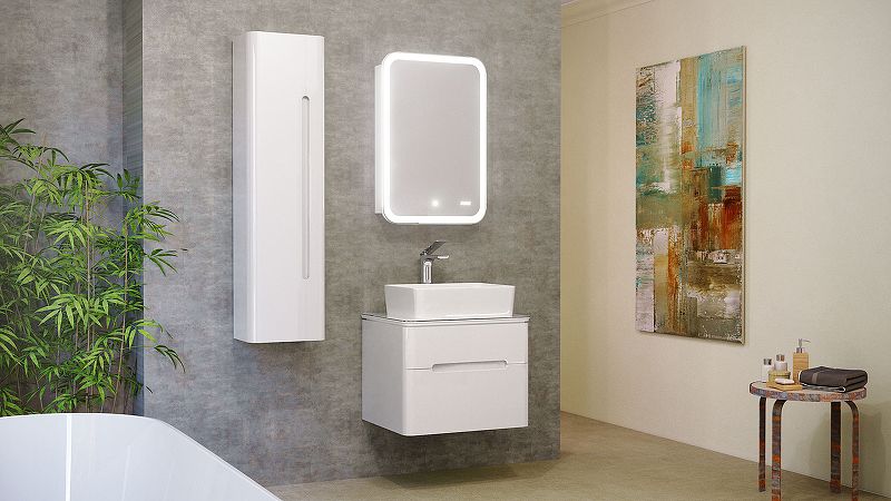 Приобрести jorno зеркало шкаф bosko 50 см, с подсветкой, часы, белое