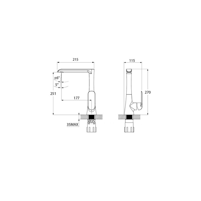 Приобрести iddis смеситель для кухни calipso 270 мм, белый\хром calsbl0i05