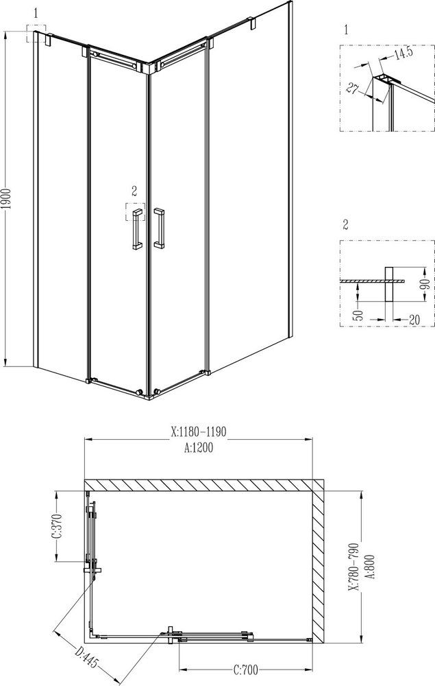 Приобрести grossman душевое ограждение galaxy 120х80 см, прямоугольное, хром\ прозрачное gr-3120r r