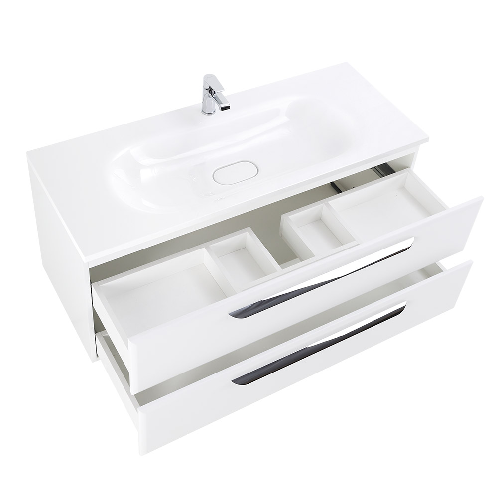 Приобрести cezares тумба подвесная с раковиной eco 120 см bianco lucido, белый глянец eco-1200-2c-so-bl