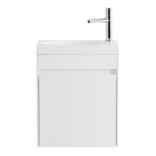 BelBagno Тумба с раковиной PIETRA MINI 46 см, подвесная с дверью 46-L Bianco Lucido, белая раковина