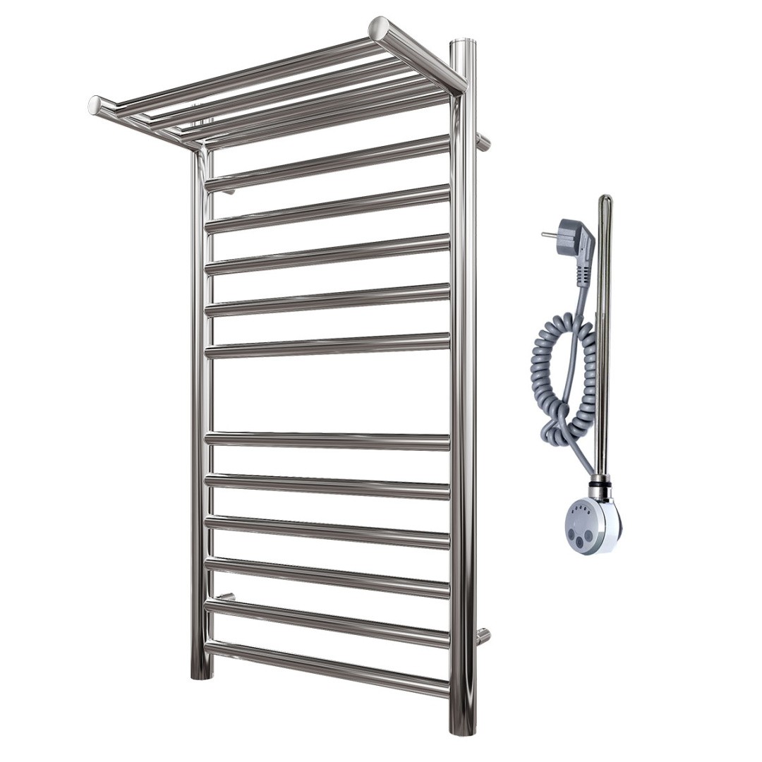 Приобрести полотенцесушитель электрический point 400х800 аврора п11 с полкой, хром pn10148spe