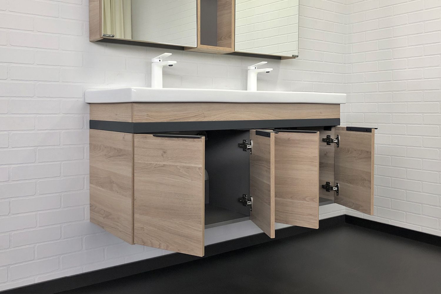 Приобрести сomforty тумба с раковиной "дуэт-125" дуб натуральный