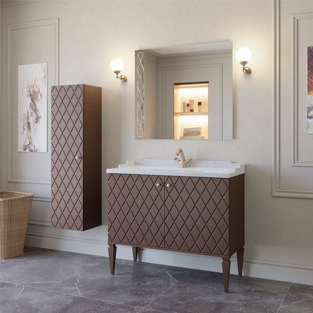 Приобрести caprigo тумба с раковиной roma 100 см, мокко