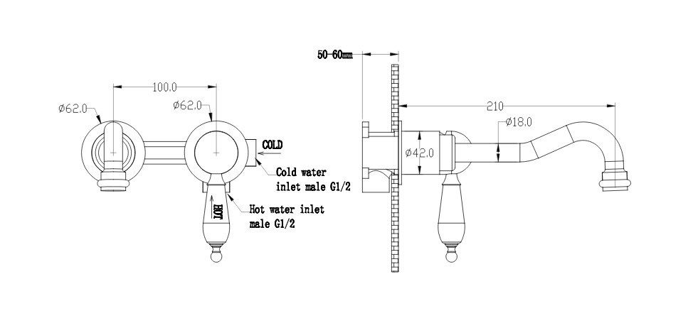 Приобрести boheme сместель для раковины tradizionale, настенный, золото\белый 287