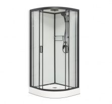 Frank Душевая кабина F400 Black низкий поддон, полукруглая