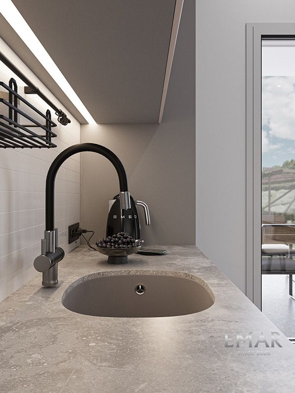 Приобрести emar смеситель для кухни, графит ес - 3015 pvd dark