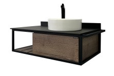 Сomforty Тумба со столешницей и раковиной "Лиссабон-95" дуб темный, правая столешница