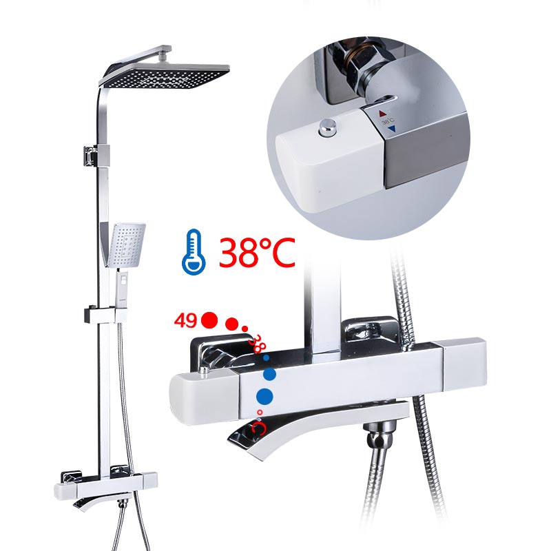 Приобрести gappo душевая система g2407-50 с термостатом, хром 30038