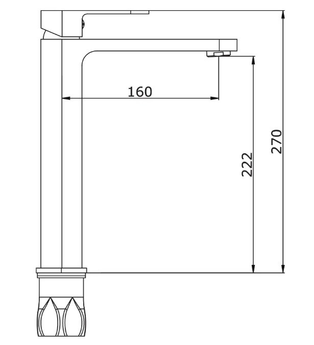 Приобрести cмеситель для раковины vieir camomilla, высокий 270 мм, черный v283512c