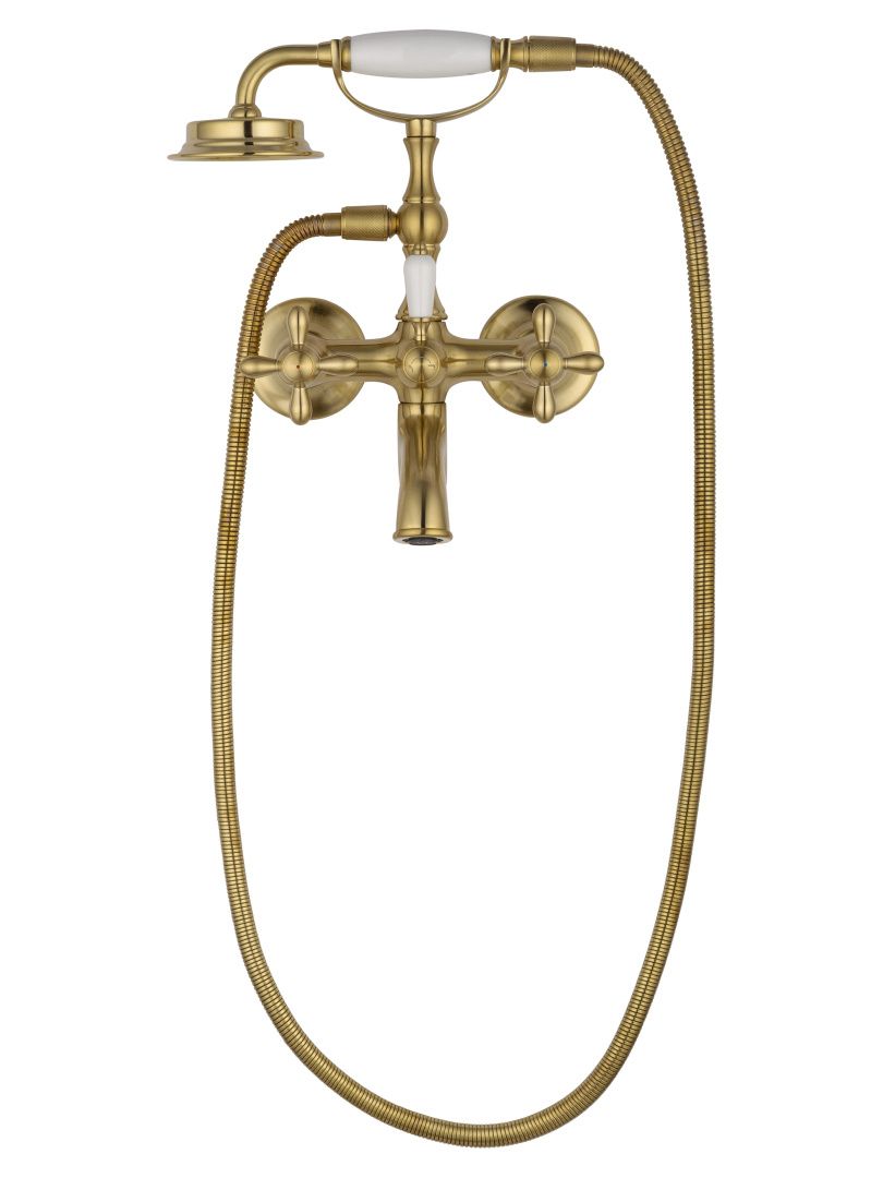 Приобрести смеситель для ванны с душем wonzon & woghand retro, брашированное золото (ww-88639020-bg)