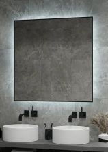 Continent Зеркало с подсветкой Amer 100х100 см, черное