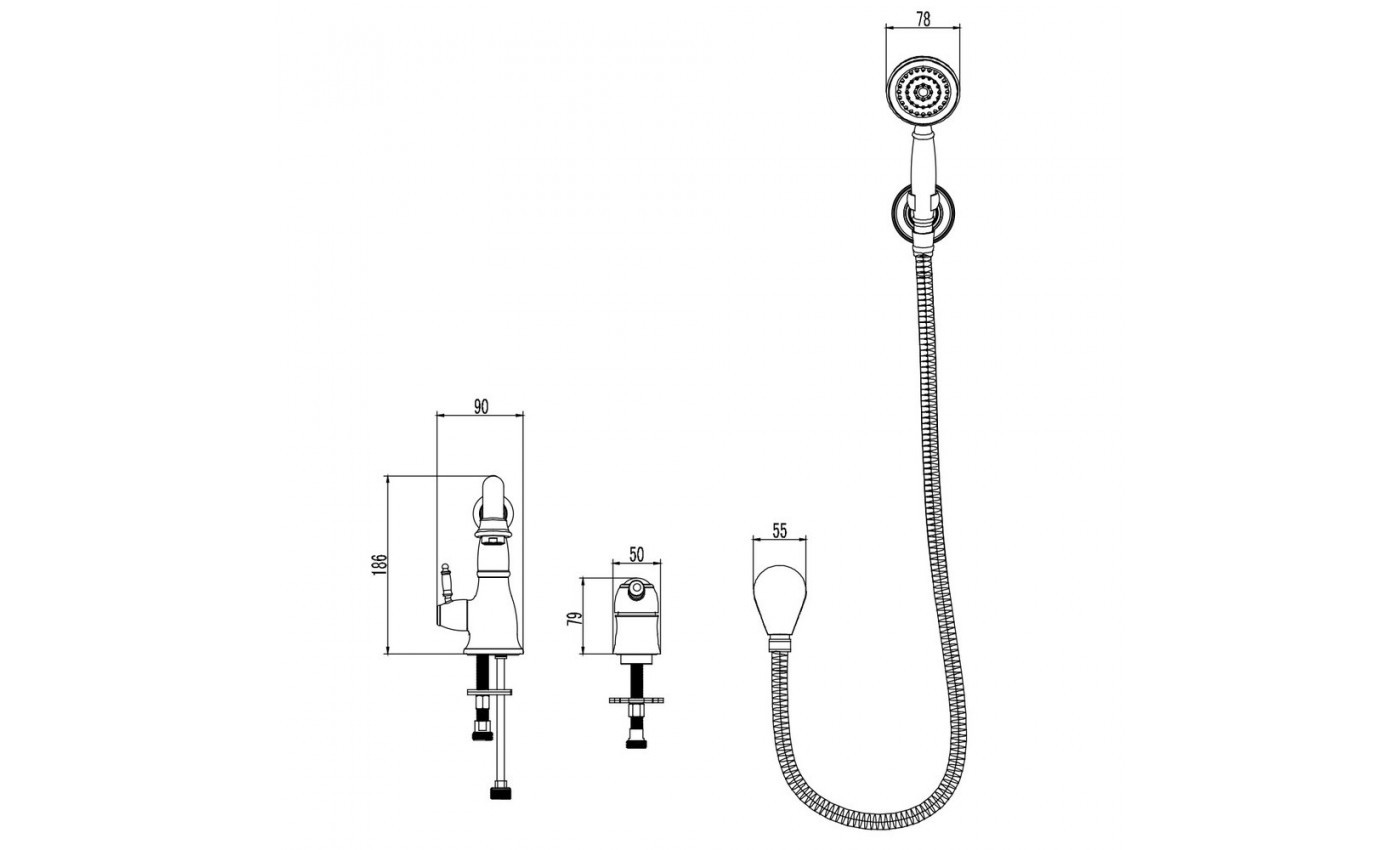 Приобрести lemark смеситель на борт ванны villa, 3 отверстия, хром lm4847c