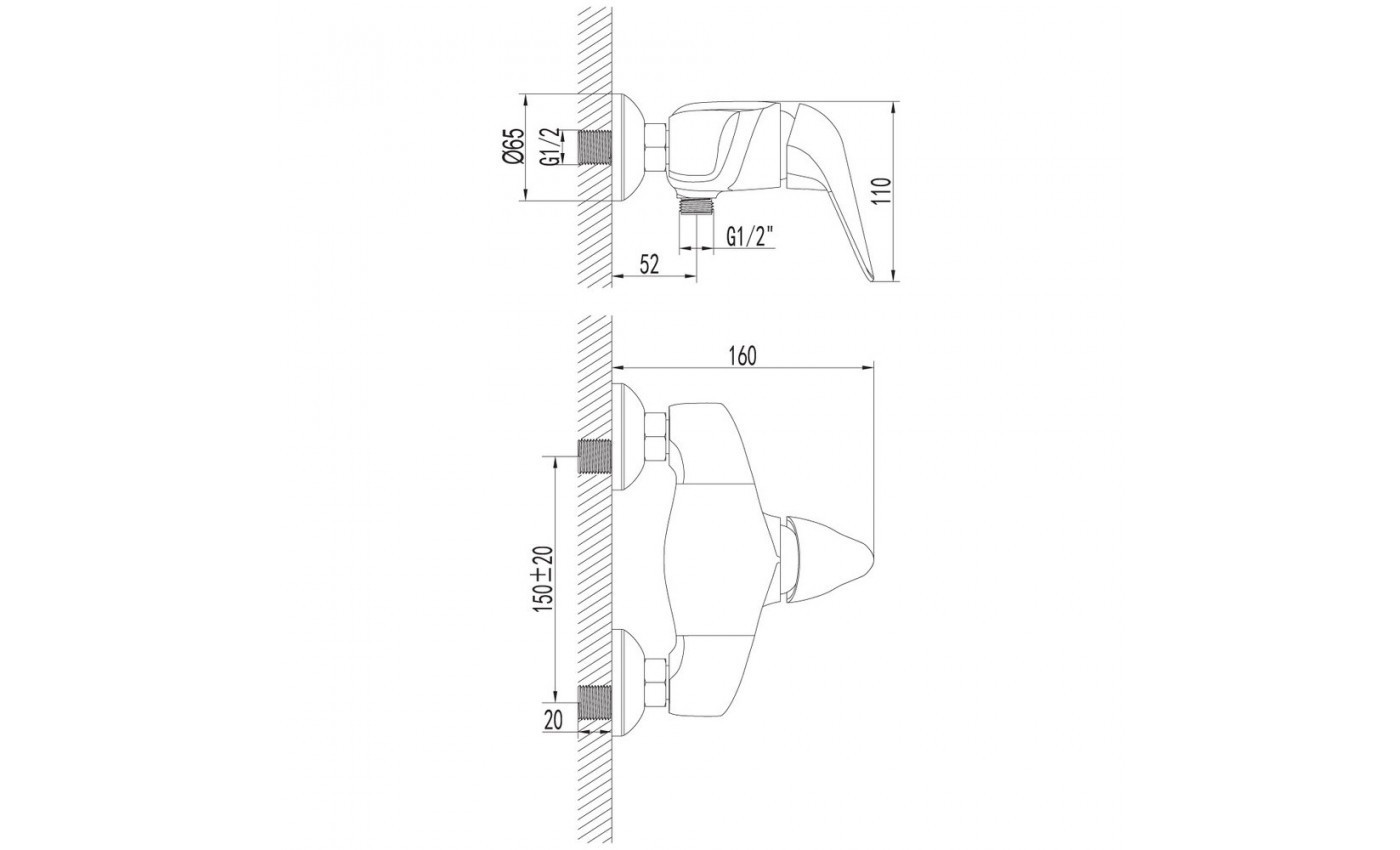 Приобрести lemark смеситель для душа poseidon, хром lm4233c