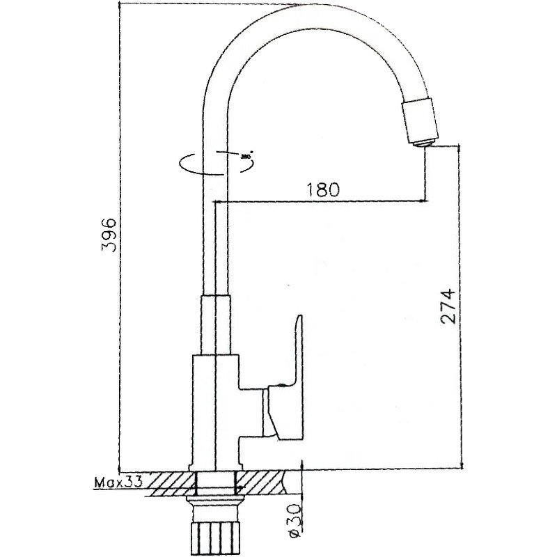 Приобрести haiba смеситель для кухни 396 мм, гибкий излив, белый\хром hb-70113-8