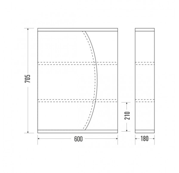 Приобрести mirsant зеркало шкаф фарида парус 20/1 60 см, белое, ут000094826