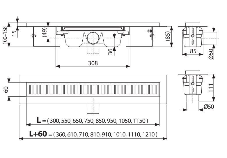 Приобрести сливной трап alcaplast apz1-950