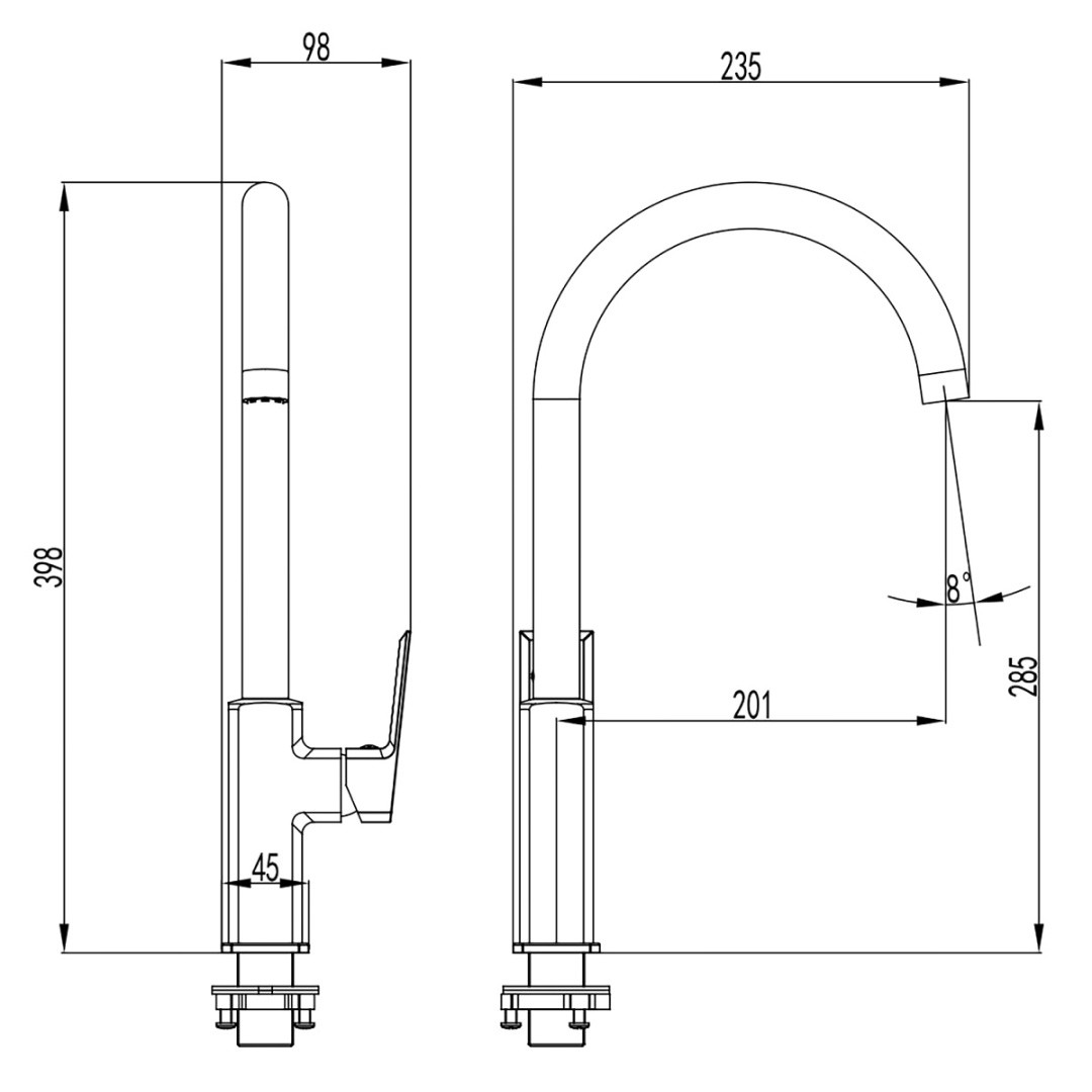 Приобрести azario смеситель для кухни hardcore, 398 мм, хром az-vjg568277c