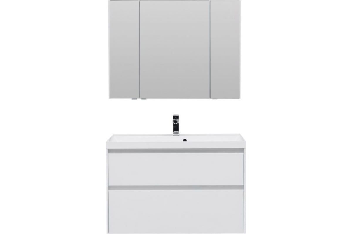 Приобрести aquanet тумба с раковиной гласс 80 см, белая