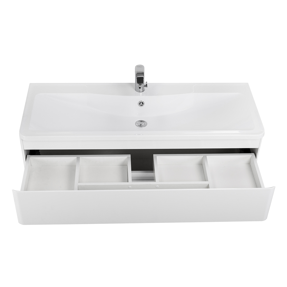 Приобрести belbagno тумба с раковиной albano 120 см, подвесная bianco lucido, белая раковина