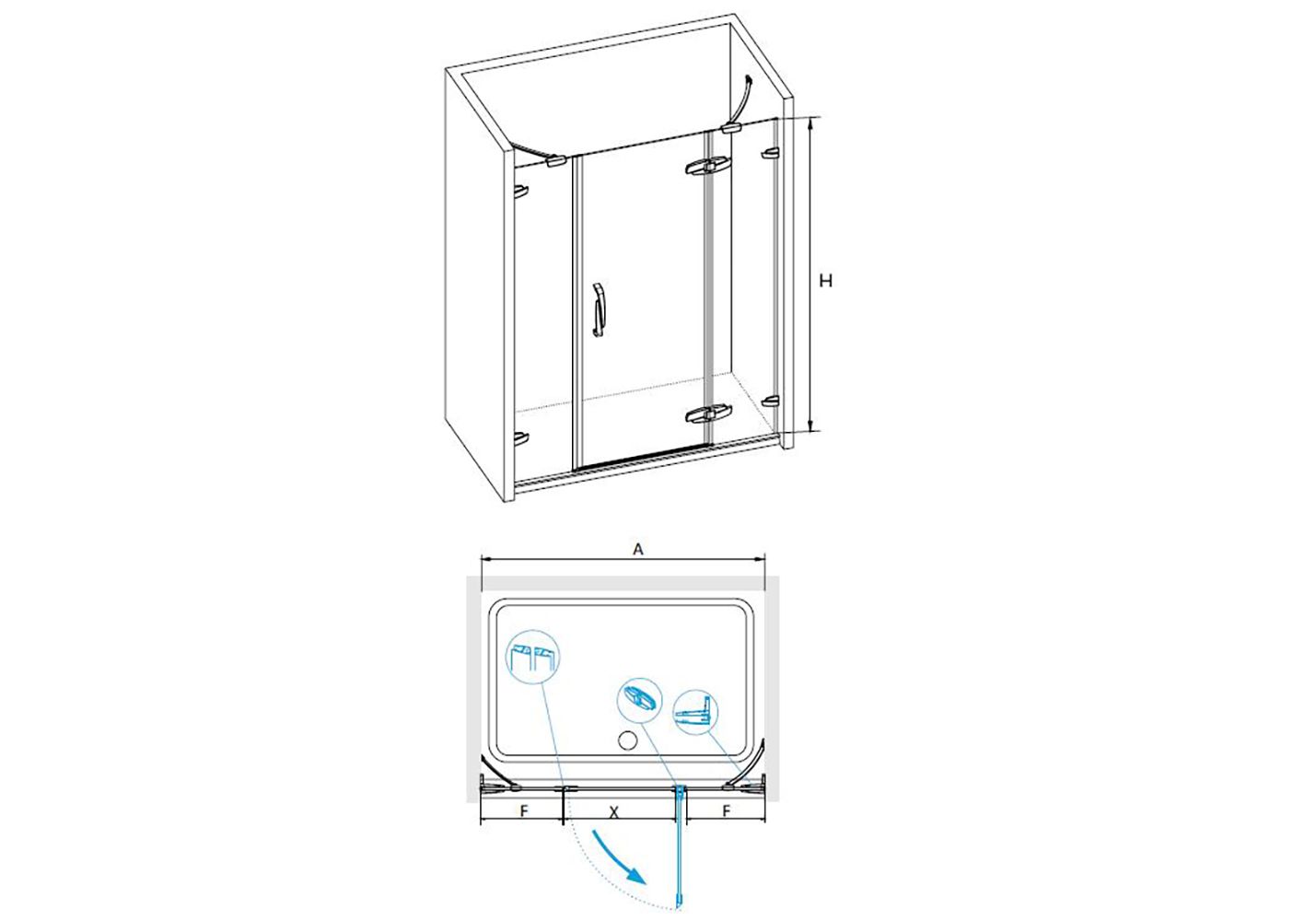 Приобрести душевая дверь rgw sa-01 140 см, прозрачное, 02030114-11