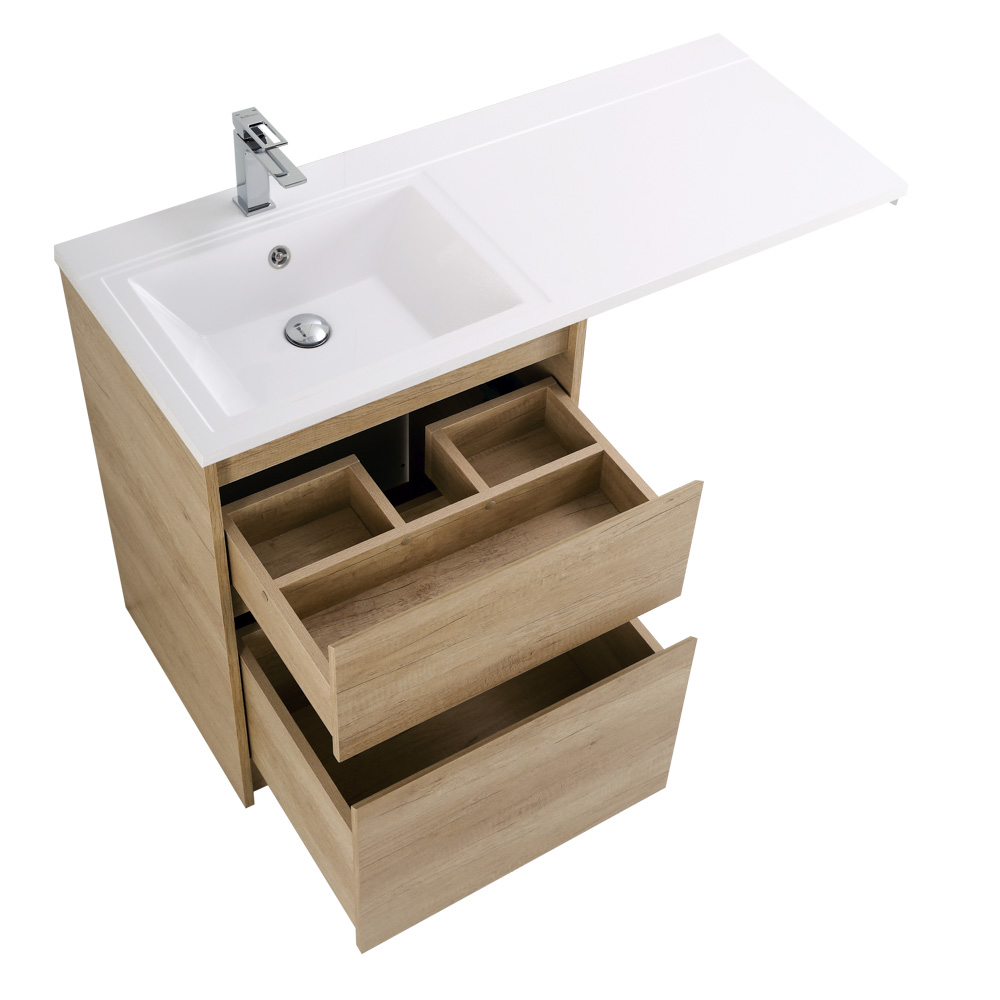 Приобрести belbagno тумба с раковиной kraft 120 см, напольная kraft-lvd-58/120-l rovere nebrasca nature, белая раковина