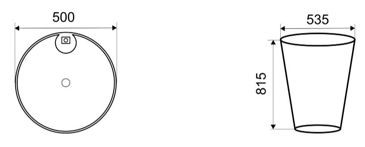 Приобрести раковина напольная ceramalux 52 см b134b