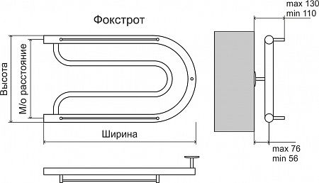 Приобрести terminus полотенцесушитель фокстрот 32х50 см, боковое подключение, водяной, белый