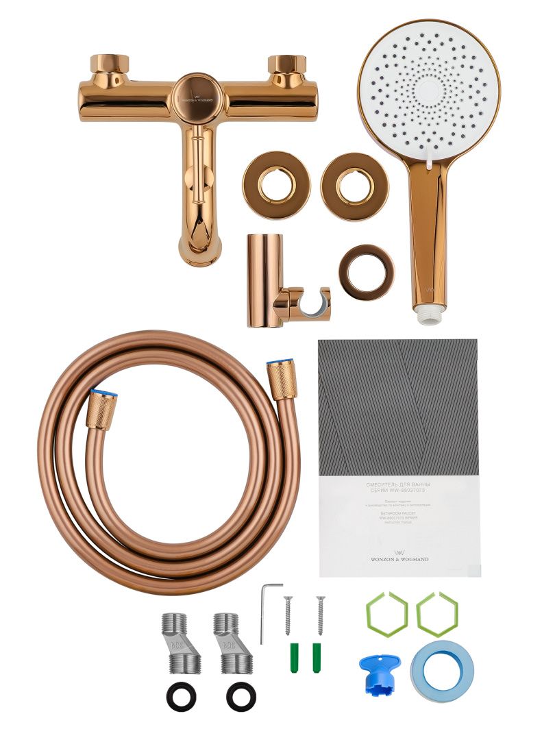 Приобрести смеситель для ванны с душем wonzon & woghand tor, розовое золото (ww-88037073-rg)