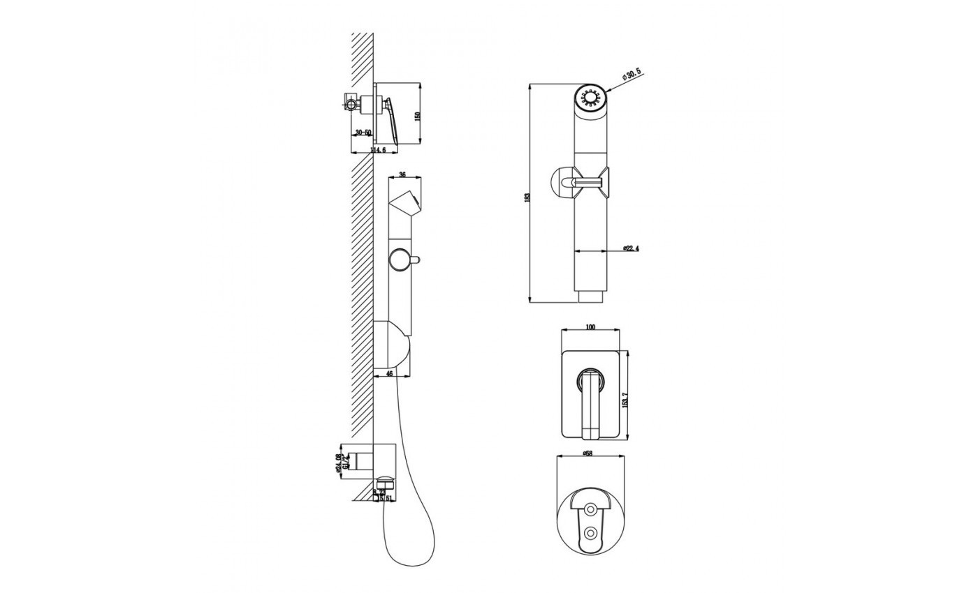 Приобрести lemark смеситель bellario с гигиеническим душем, скрытый монтаж, хром lm6819c