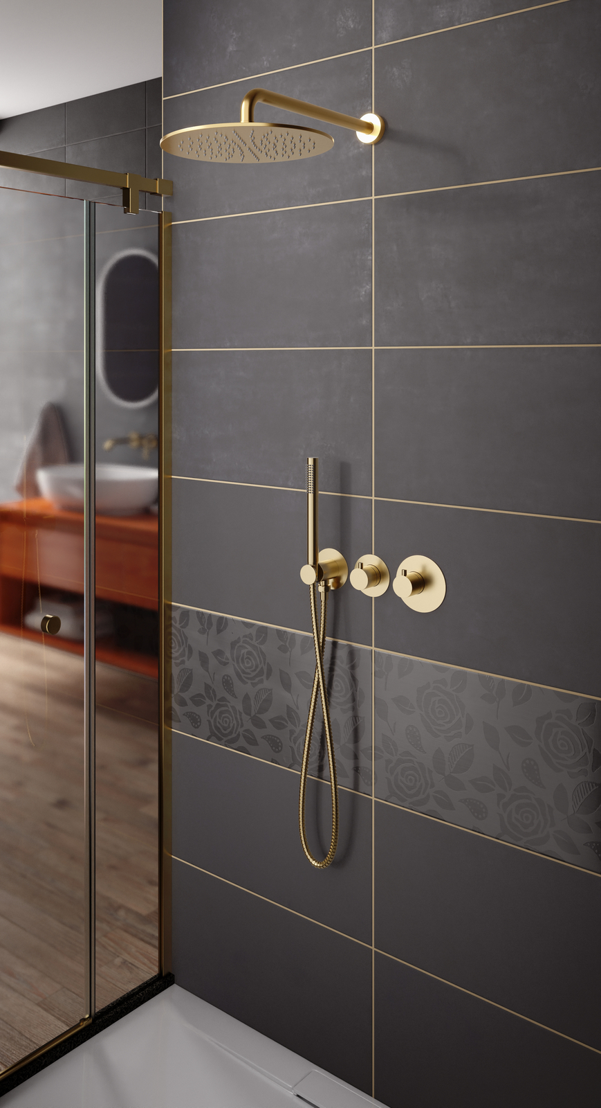 Приобрести душевая система встроенная с термостатом timo saona sx-2359/17sm золото матовое