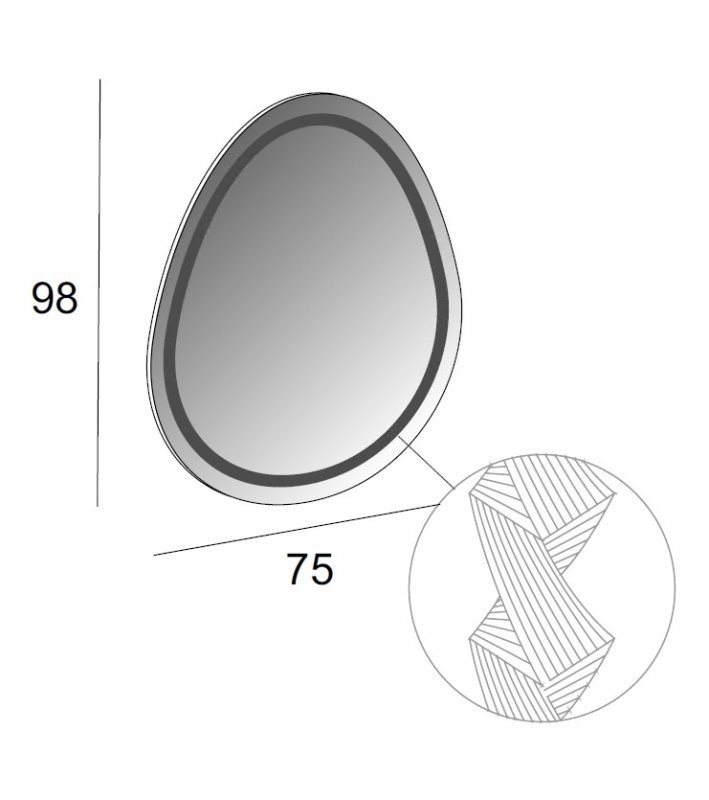 Приобрести cezares зеркало 98х75см, led подсветка, 44777