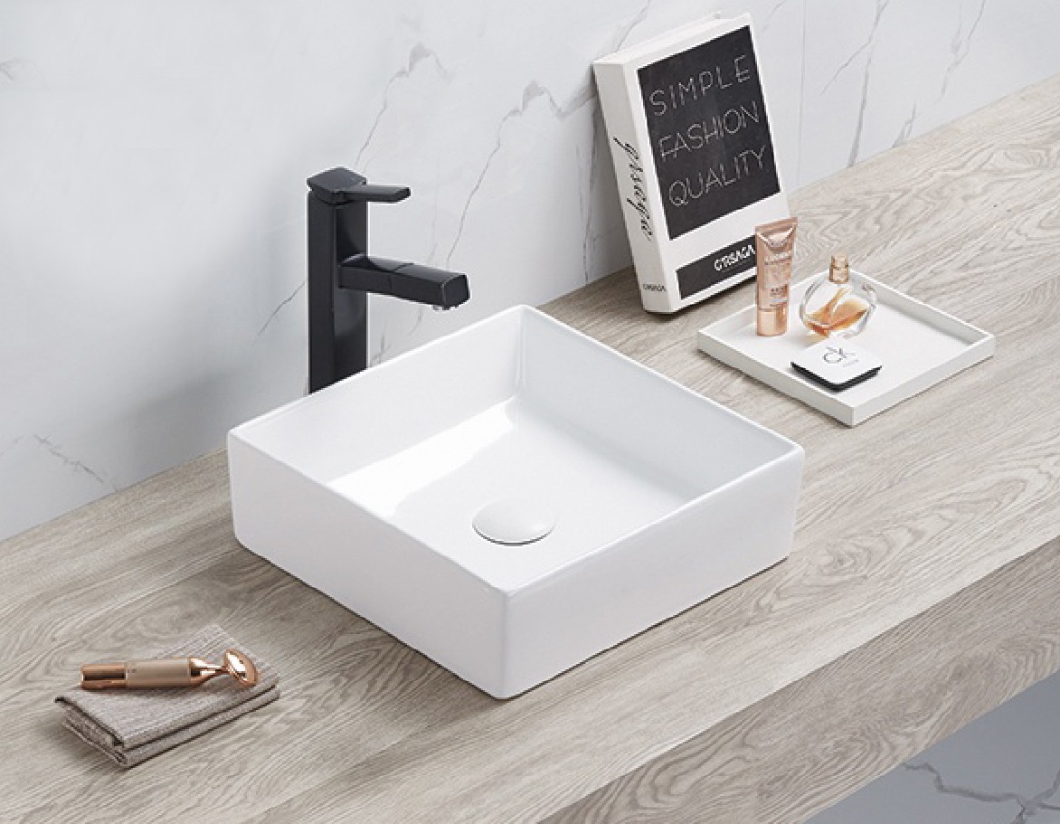 Приобрести раковина накладная azario 35х35 см, белая az-2179-s