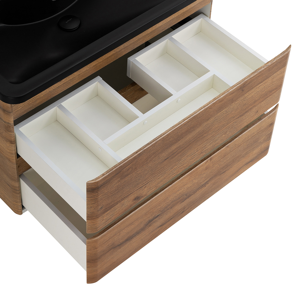 Приобрести belbagno тумба с раковиной albano 100 см, подвесная rovere rustico, чёрная раковина