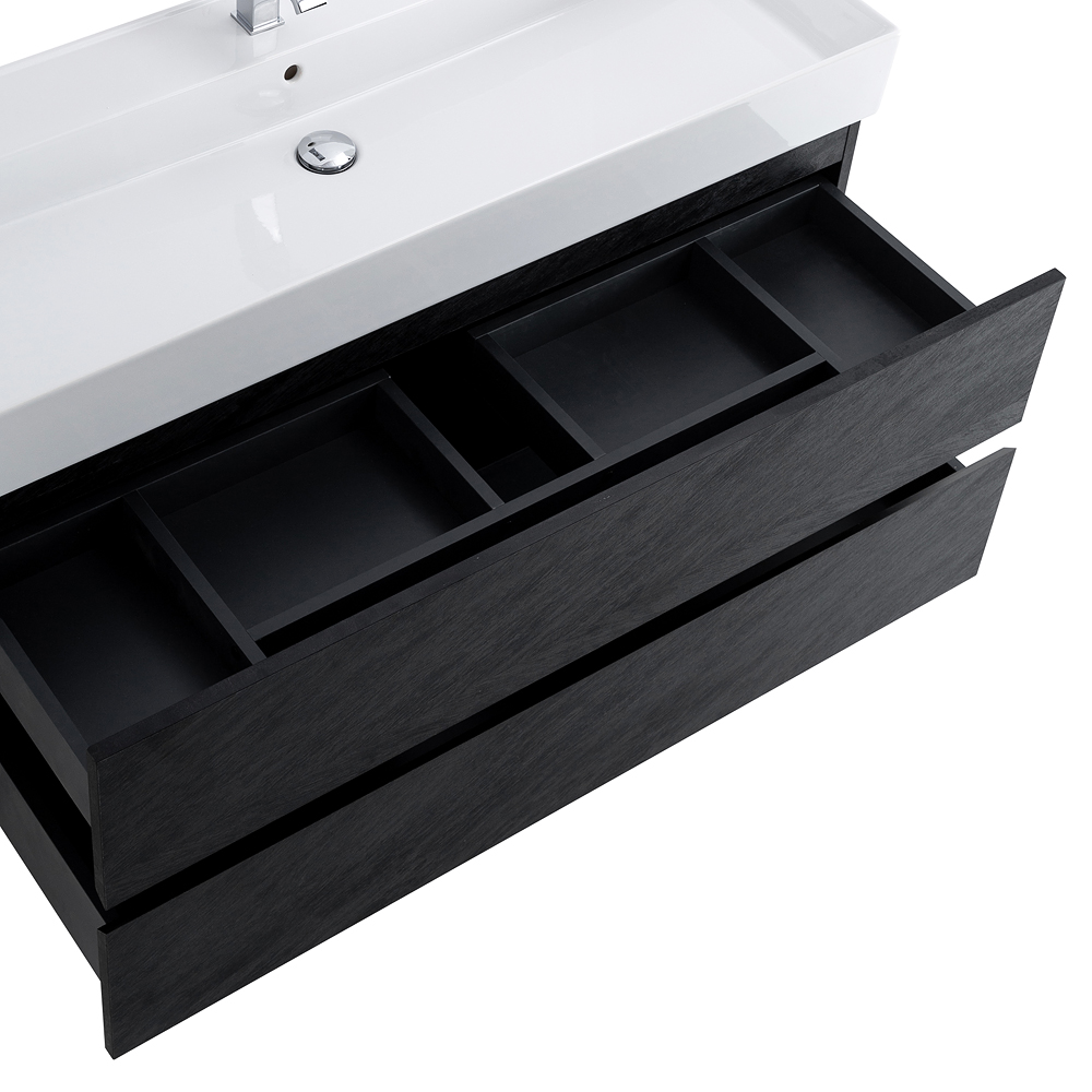 Приобрести cezares тумба подвесная с раковиной molveno 46 120 см nero, черная molveno 46-120-2c-so-nc