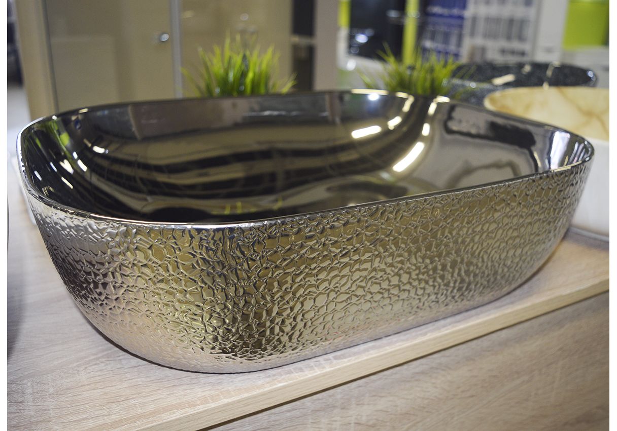 Приобрести раковина-чаша ceramalux 50 см d1302h009, серебро