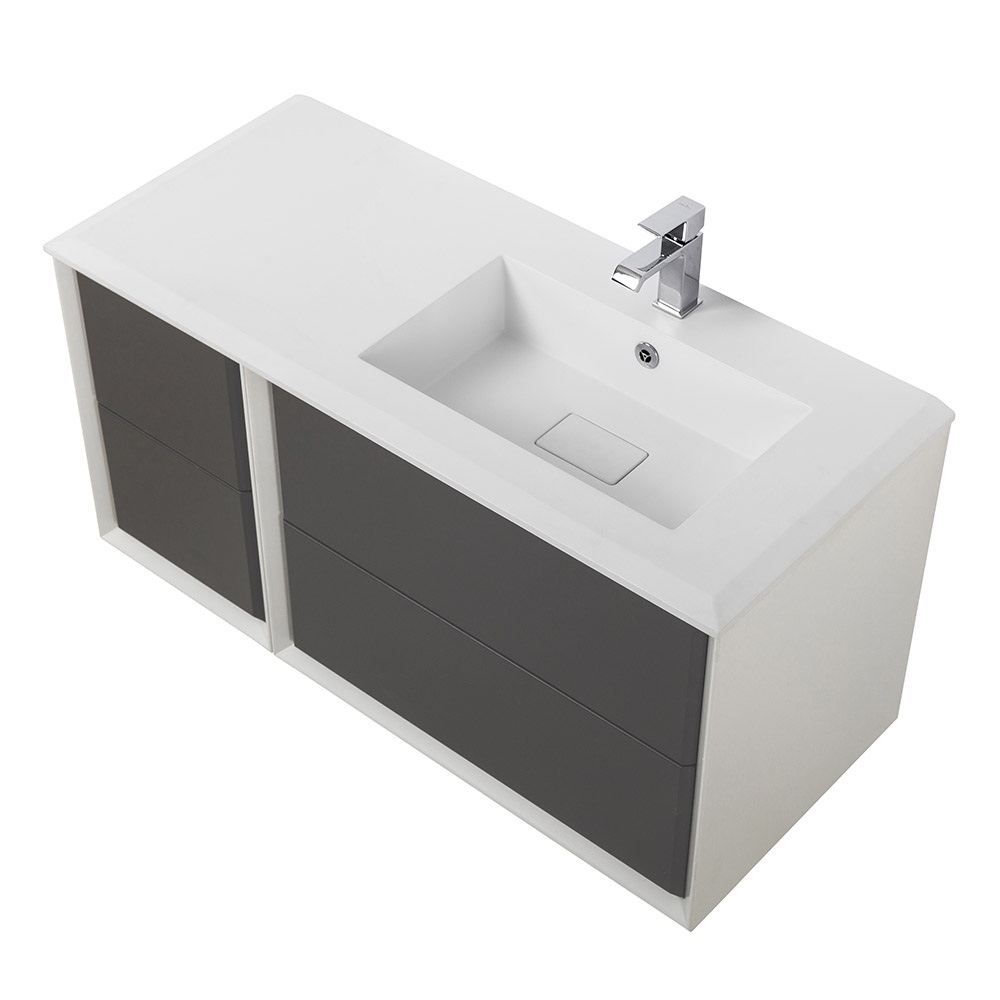 Приобрести cezares тумба подвесная с раковиной bellagio 106 см grigio nuvola, правосторонняя, серая 55301