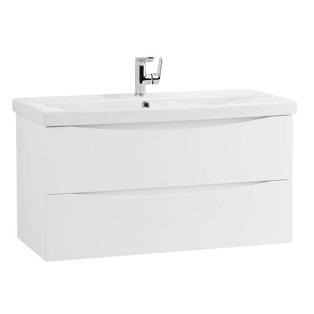 Приобрести belbagno тумба с раковиной marino-cer 100 см, подвесная bianco opaco, белая раковина