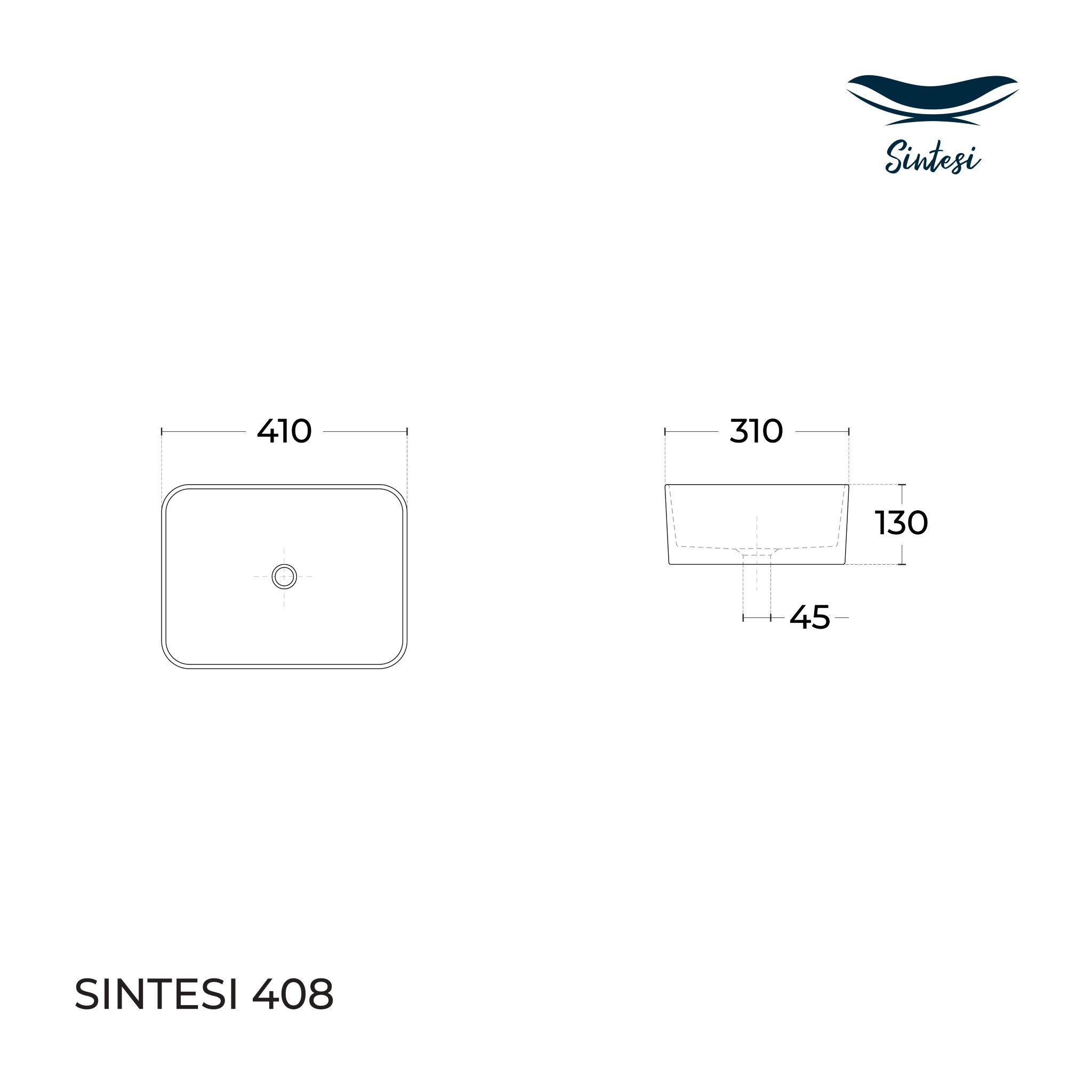 Приобрести sintesi раковина накладная 400х300 мм, белая, без отверстия под смеситель lvb-app-408