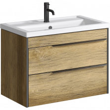 Тумба подвесная с раковиной Aqwella Fargo 80 см, Дуб балтийский FRG0108DB