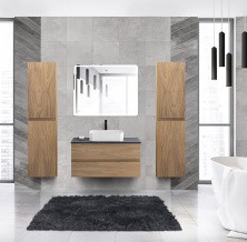 Cezares Тумба со столешницей MOLVENO 46 100 см Noce Chiaro, черный MOLVENO 46-100-2C-SO-NC