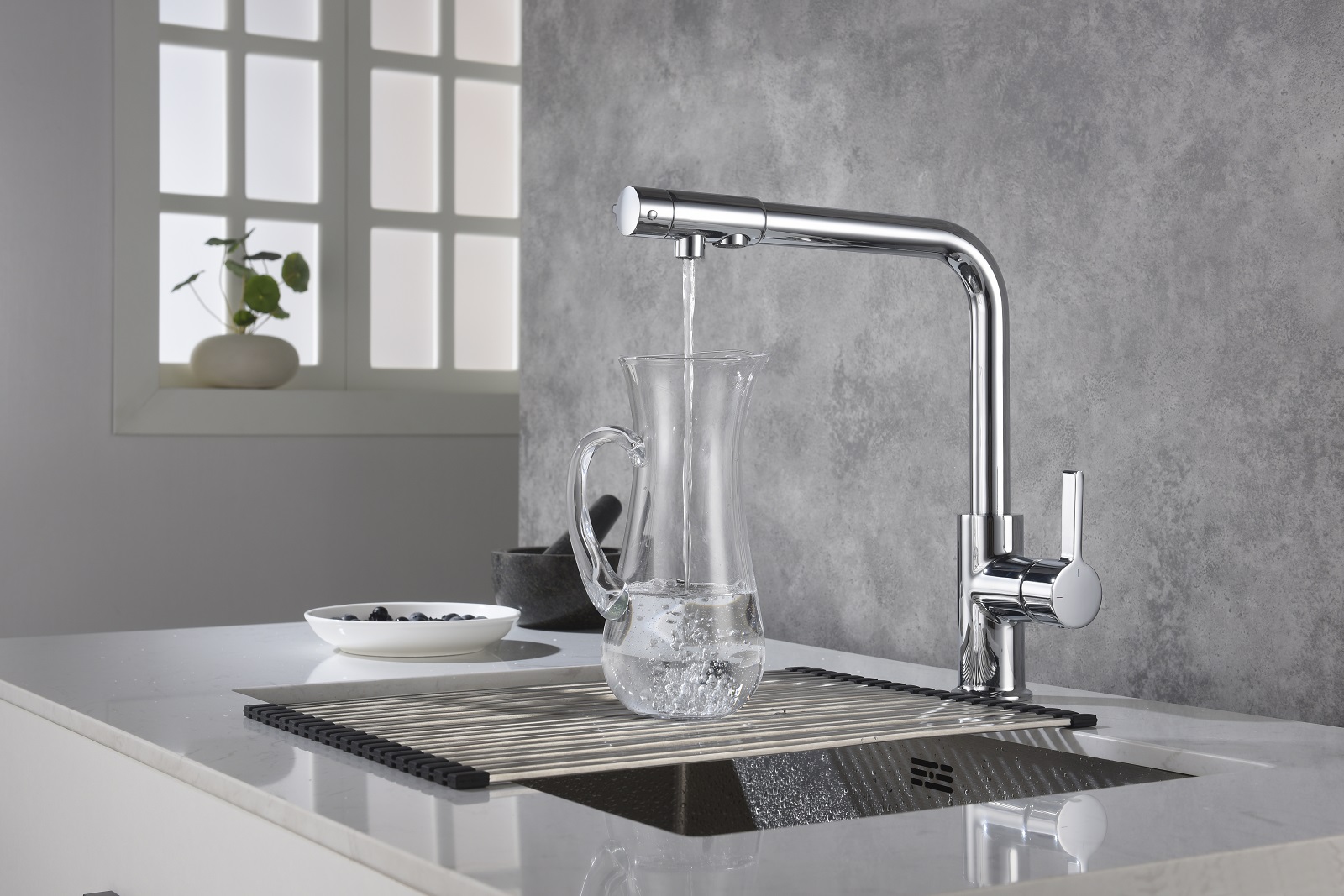 Приобрести смеситель для кухни с подключением фильтра timo hette 1026/00f хром