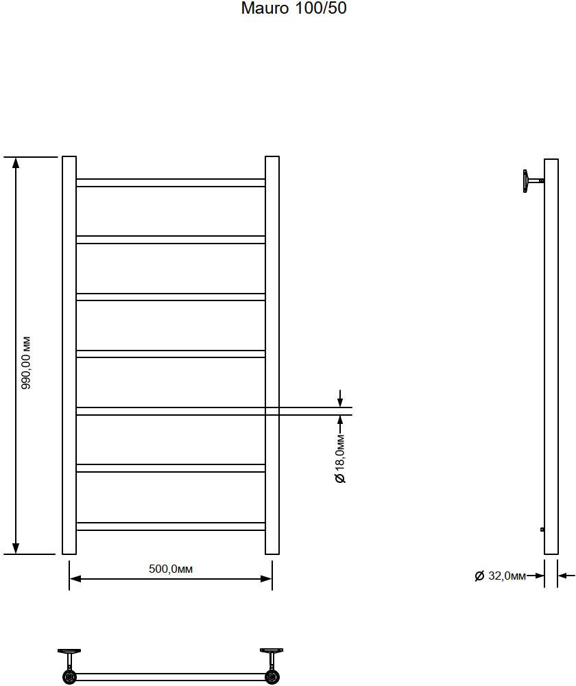 Приобрести aquanet полотенцесушитель водяной mauro 100x50 см хром