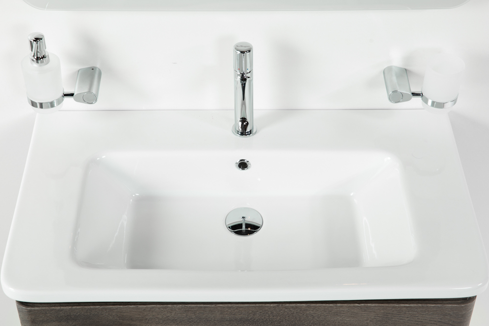Приобрести belbagno тумба с раковиной albano-cer 80 см, подвесная rovere nature grigio, белая раковина