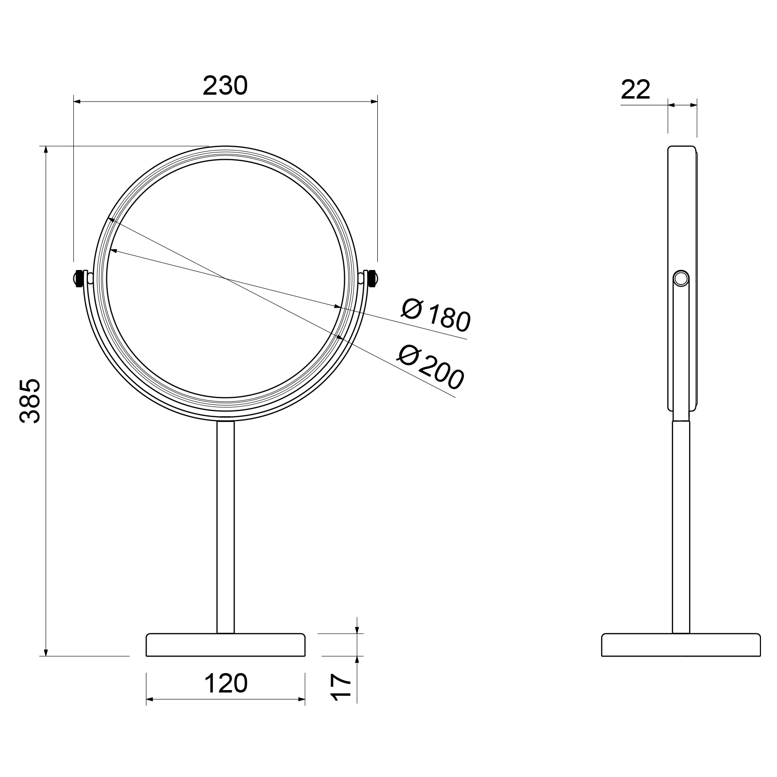 Приобрести зеркало настольное timo saona 13274/17 золото матовое