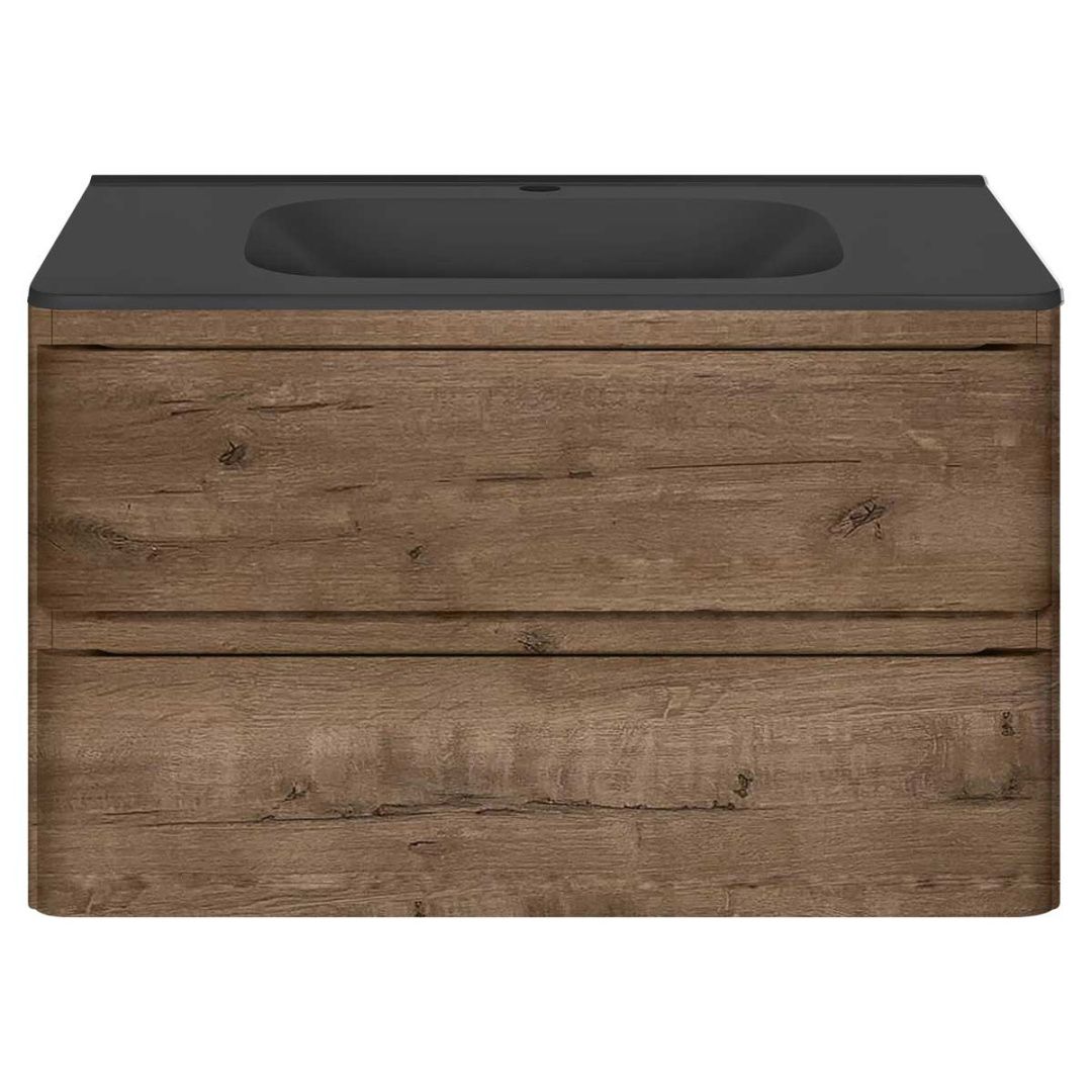 Приобрести vincea тумба подвесная vico 80 см, дуб винтаж с черной матовой раковиной vmc-2v800vo;vcb-2vp800b